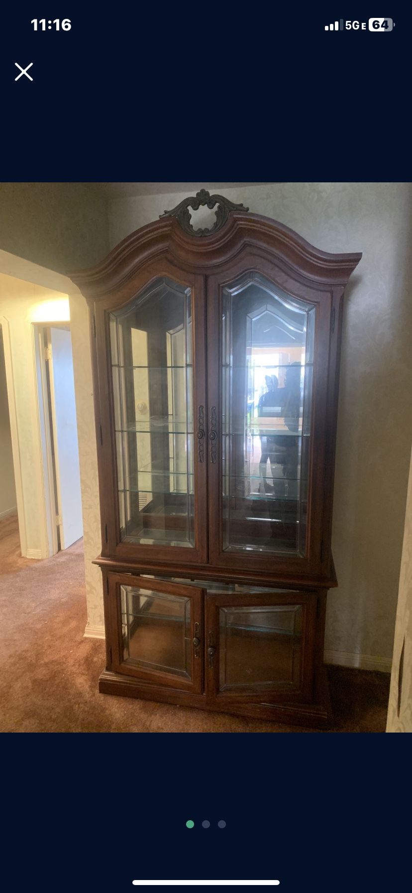 Tall Glass Cabinet Curio 7’x45”