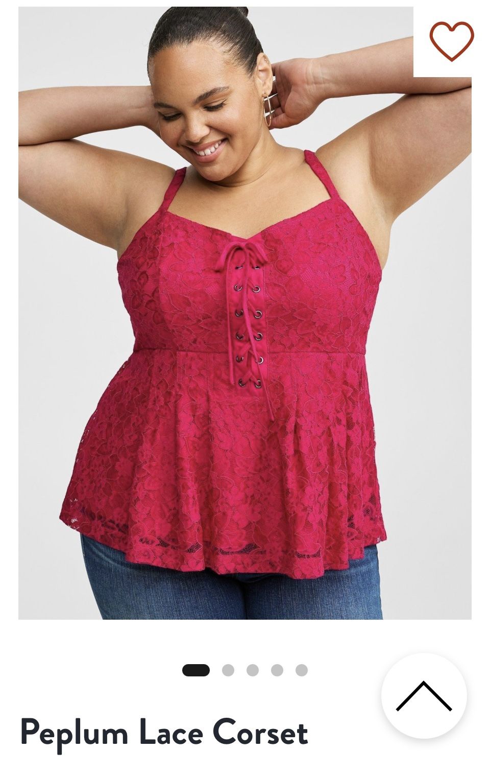 Torrid peplum lace corset cami