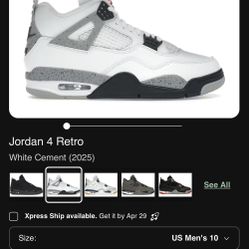 Jordan 4 Retro White Cement (2025)