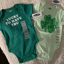 Old Navy NWT St Patrick’s Day Onesie Set 3-6 Months 