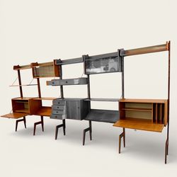 Rare 1960s Vintage MCM 3-Bay “Ergo” Wall Unit by John Texmon for Blindheim Møbelfabrikk