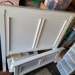 Twin White Bed Frame, Box Spring & Mattress