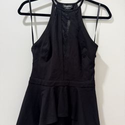 Bebe Lace Inset Peplum Top