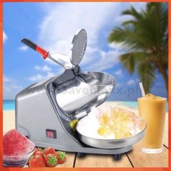 Ice Shaver Machine Ice Crusher Electric Snow Cone Maker Stainless Steel Shaving 143lbs Per Hour