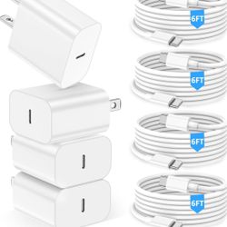 iPhone 15 16 Charger,iPad Charger 4Pack 6FT USB C to C Charging Cable Cord with 4Pack 20W iPhone Fast Charger Block for iPhone 16/16 Pro/15/15 Pro,iPa