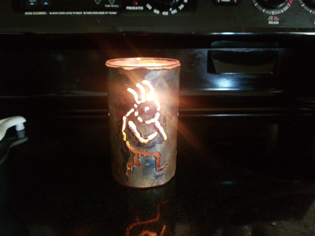 Kokopelli Metal Votive Candle Holder 4 Inch