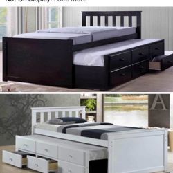 Twin Bed With Trundle Twin Not Including Mattress 