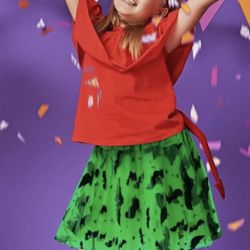 Green Halloween Tutu Skirts Elastic Layered Tulle Tutu Dress Halloween Performance Costume Black Bat Pattern for Girls 3-8 Years Old, Green, Orange, P