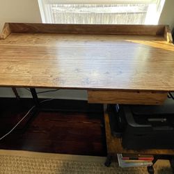 Solid Wood Desk W Drawer 