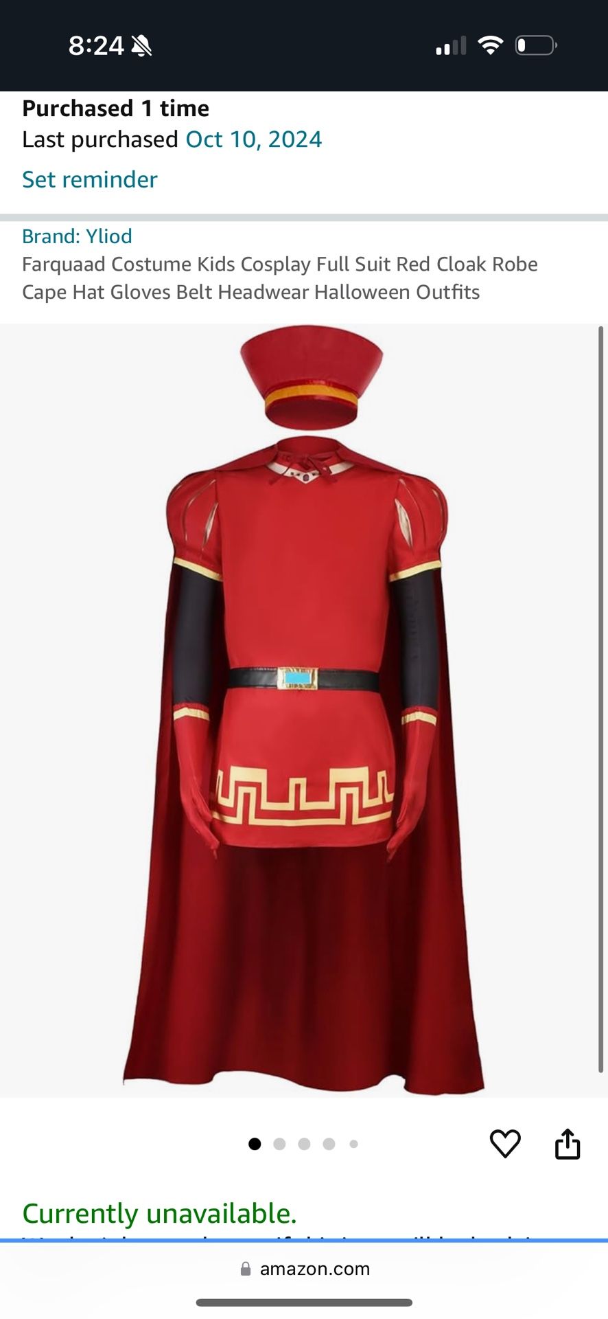 Farquaad Costume Adult Full Suit Red Cloak Robe Cape Hat Gloves Belt Headwear Halloween Outfits