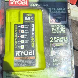 Ryobi 40v Portable Battery Charger / Power Bank 