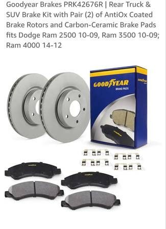 Goodyear Brakes PRK42676R Rear Brake Rotors Dodge Ram