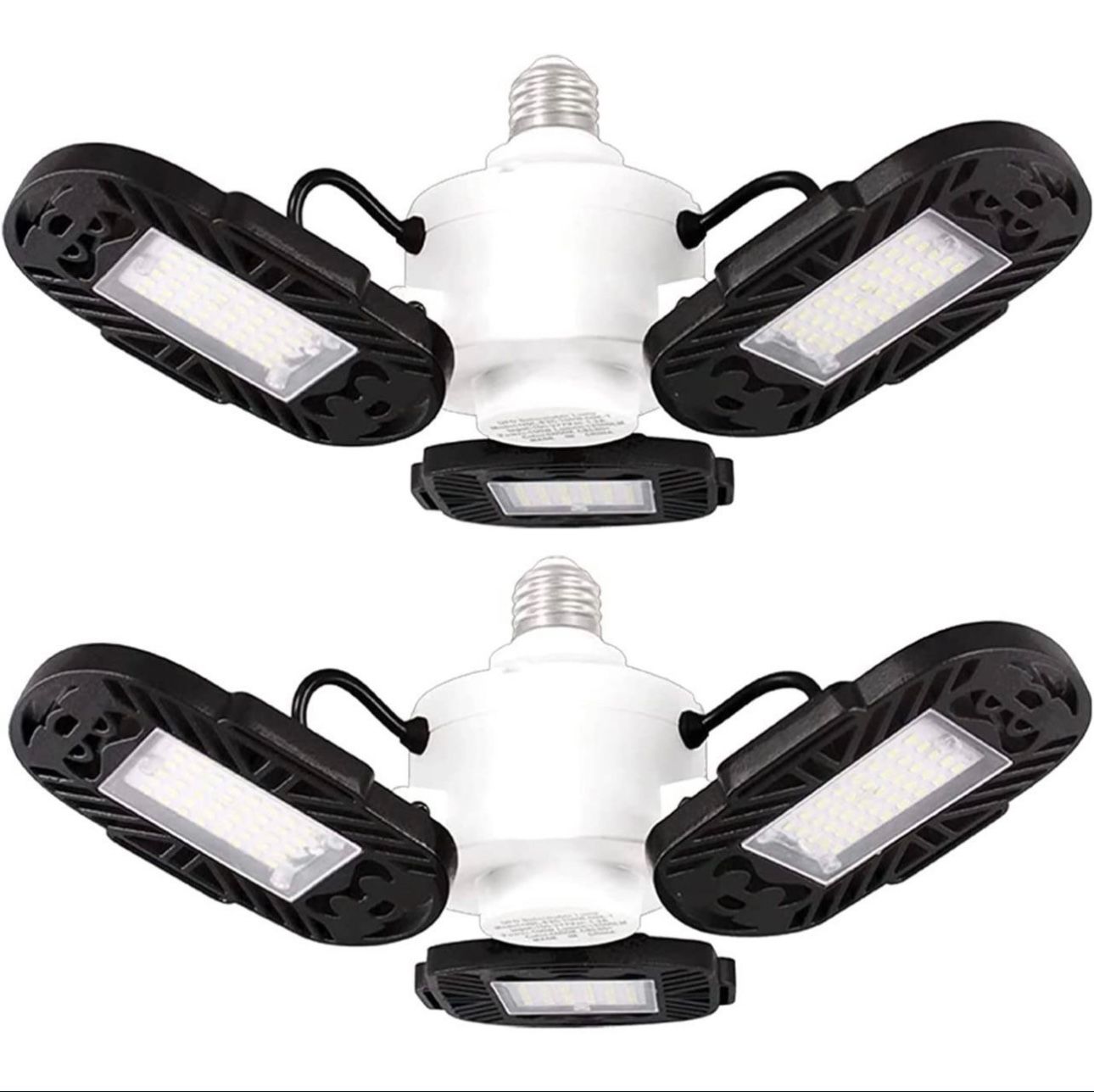 OOOLED 2 Pack LED Garage Lights, 80W LED Garage Lighting, Deformable LED Garage Lights Super Bright White
