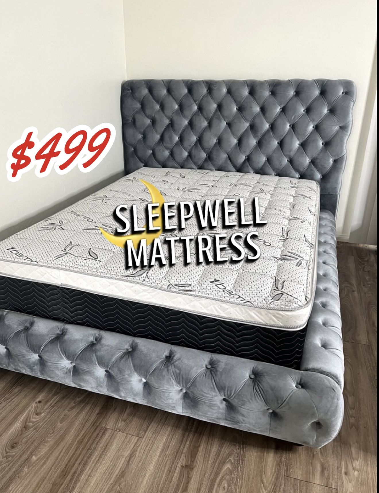 New Queen Bed Frame With Mattress 