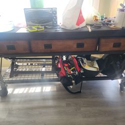 Mobile Work Table With Drawers
