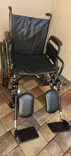Heavy Duty Black Wheelchair with Leg Rests