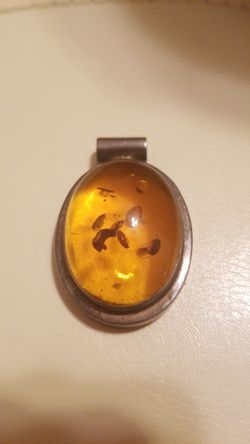 Sterling Silver Amber Pendant