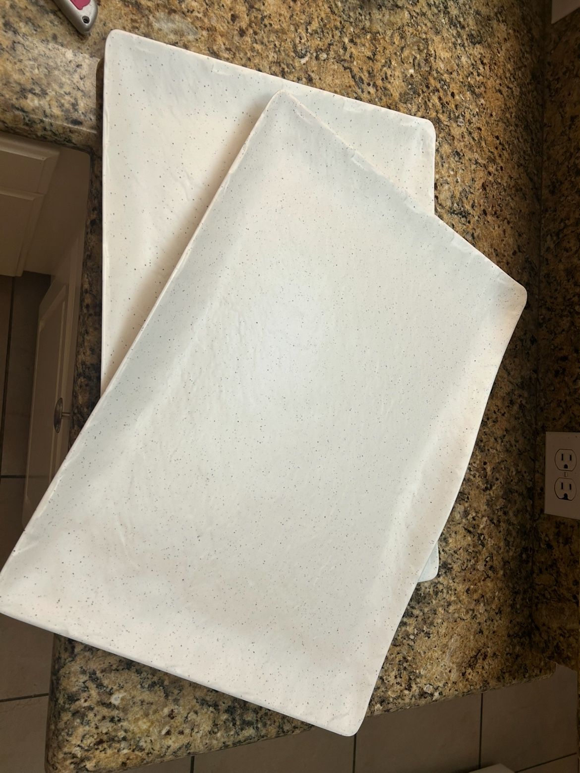 4 Large Stone Serving Platters