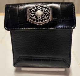 Brighton Black Leather Compact Wallet