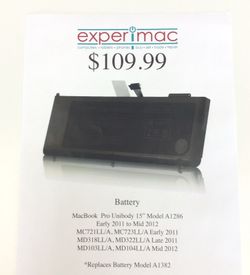 Baterry MacBook Pro 15"