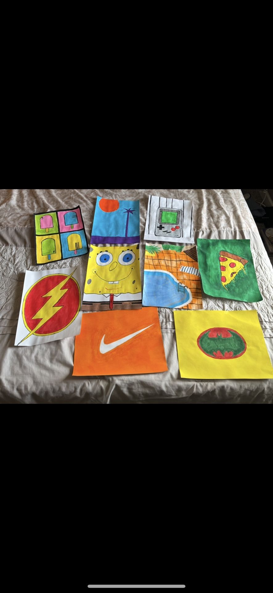 Acrylic Paintings 9 in. x 12 in.  $40 each 