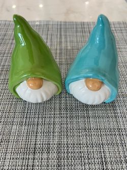 Set of 2 Ceramic Gnomes