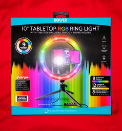 NEW 10" Tabletop RPB Ring Light With Ballhead Tripod & Phone Holder