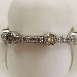 Sterling Silver and Cz Eternity Style Band 