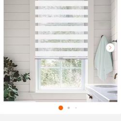 Chicology Basic Arctic Cordless Cut-to-Width Light Filtering Dual Layer Zebra Roller Shade 47 in. W x 72 in. L