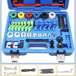 45pcs Master Quick Disconnect Tool Set Fuel Line Disconnect Tool Kit for Automotive A/C Fuel & Transmission Systems, Fuel Line Removal and Separator T