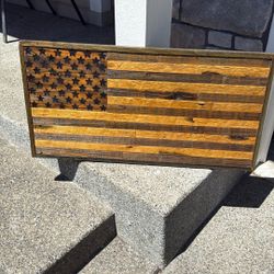 17”x33”Wood Burned American Flag