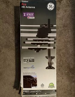GE Pro Outdoor HD TV Antenna 80 MIles Long Range, VHF UHF 1080P UHD 4K 33685