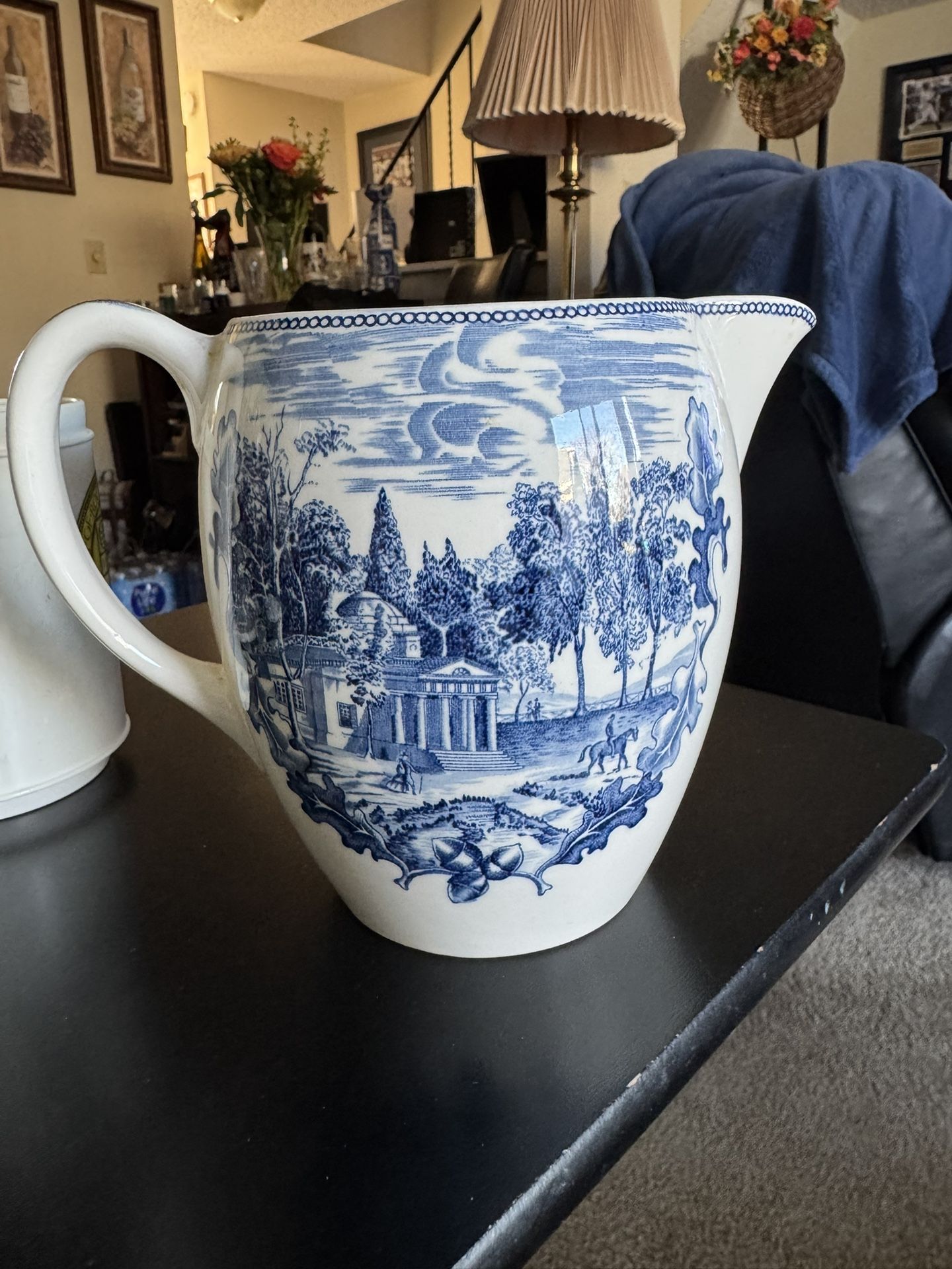 Pitcher. Thomas Jefferson Estate Painted On It.