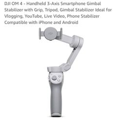 DJI OM 4 - Handheld 3-Axis Smartphone Gimbal Stabilizer with Grip, Tripod, Gimbal Stabilizer Ideal for Vlogging, YouTube, Live Video, Phone Stabilizer