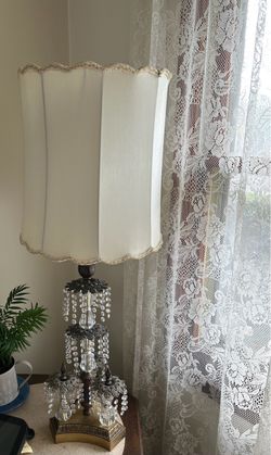 Vintage Crystal Table Lamp with Shade