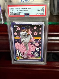 CLAYTON KERSHAW 2025 TOPPS MURAKAMI TOKYO SERIES PSA 8 DODGERS