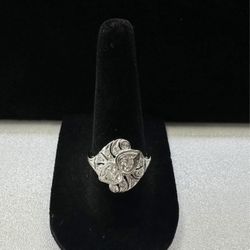 14k white gold ring W diamonds! 