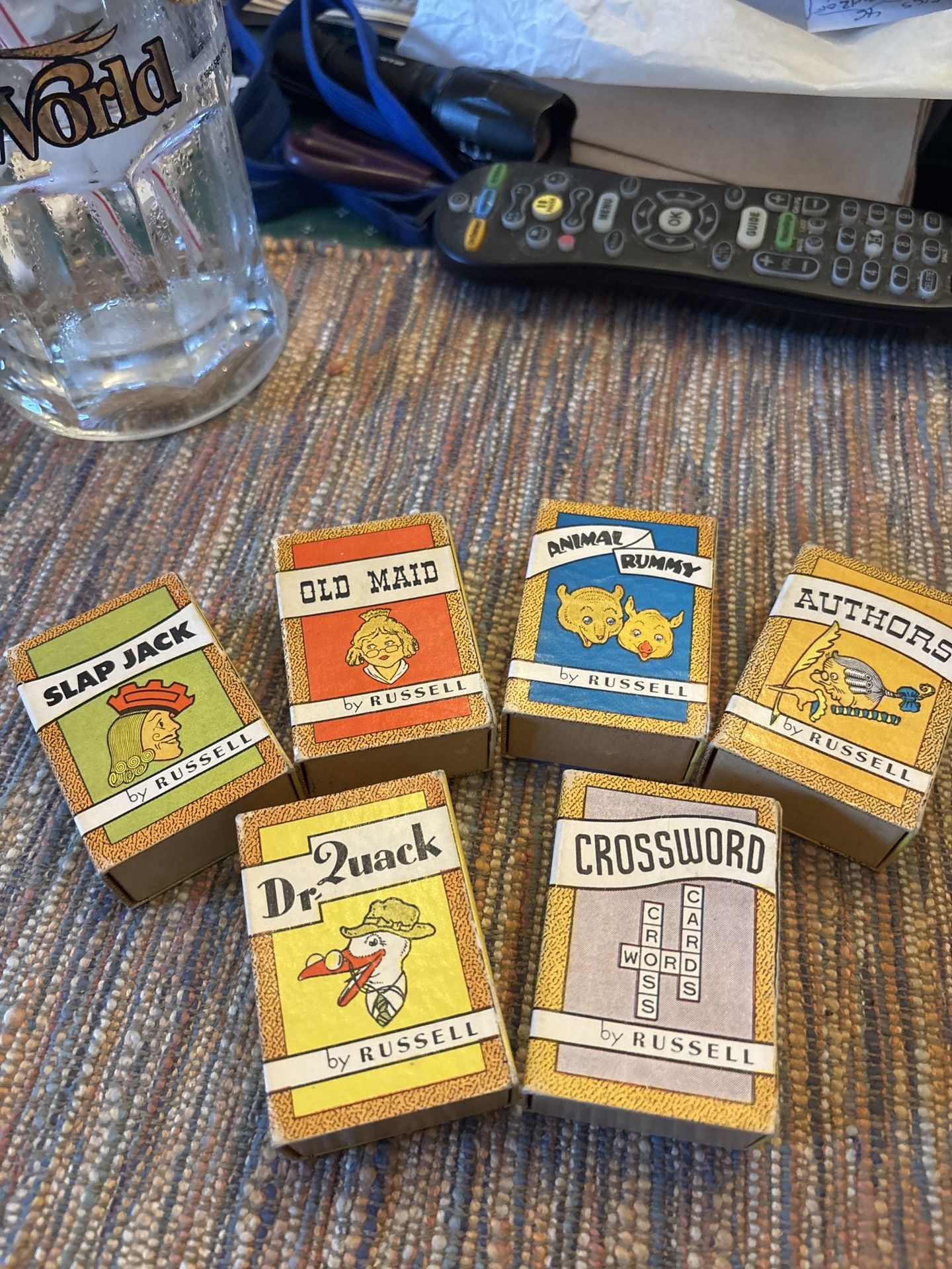 Vintage 1930s Russell “Library of Games”– Complete 6 Boxed Set w/ Slipcase – Old Maid, Dr. Quack,etc