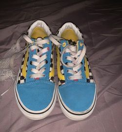 Girls vans old school checkered size 3