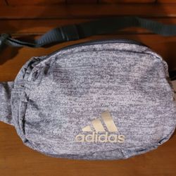 Adidas Jersey Grey Crossbody  Fanny Waist Pack Key Bag Belt 2 Pockets NWT