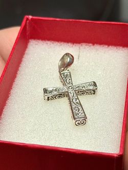 Wow 🤩!! Ornate 925 Sterling Silver Filigree Cross Pendant – Detailed Scrollwork !