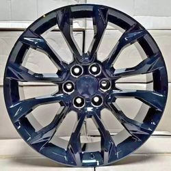 22" CHEVY GMC GLOSS BLACK WHEELS RIMS FITS SILVERADO SIERRA YUKON TAHOE DENALI WE FINANCE