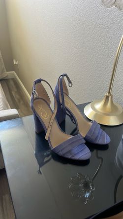 Blue Leather Heels