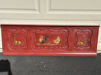 Decorative Wood With Roosters 19.5x58