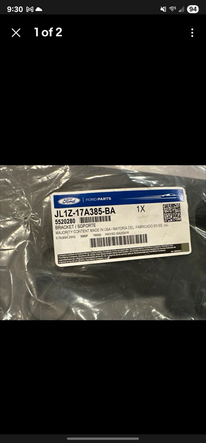 Genuine Ford License Bracket JL1Z-17A385-BA Euro Style