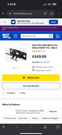 Sony Brand New Never Opened Wall Mount