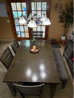 6 Piece dark wood dinning set