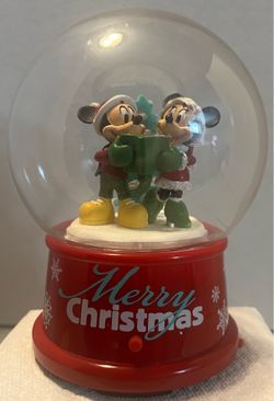 Disney Mickey & Minnie Mouse "Merry Christmas" Snow Globe