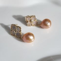 New Clover Freshwater Pearl Earrings 