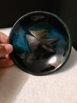 Art Glass Signed Small Dish